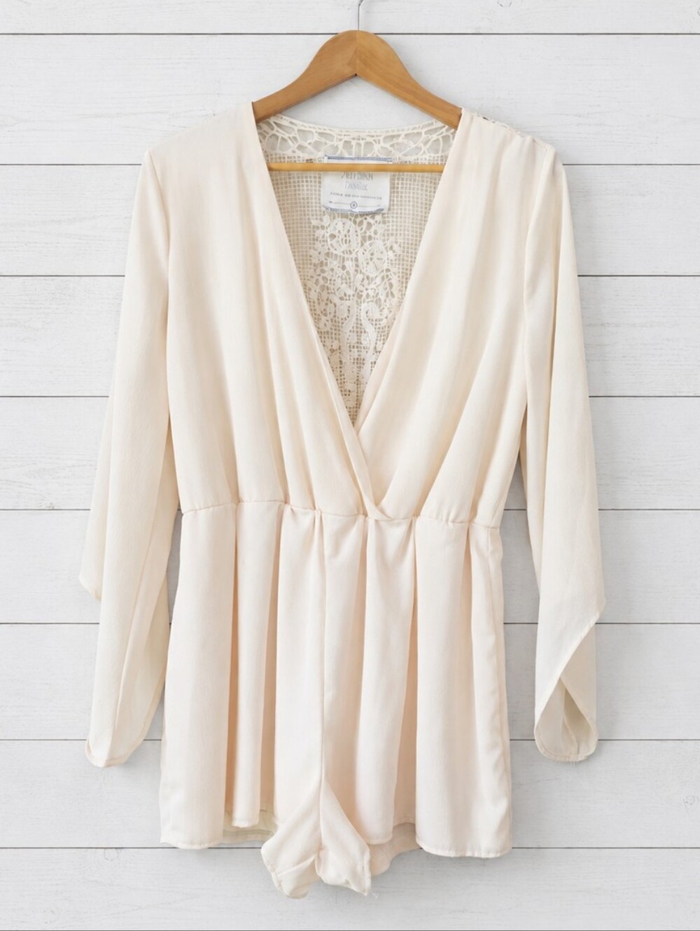 California Moonrise Cream Lace Detail Romper Size M
